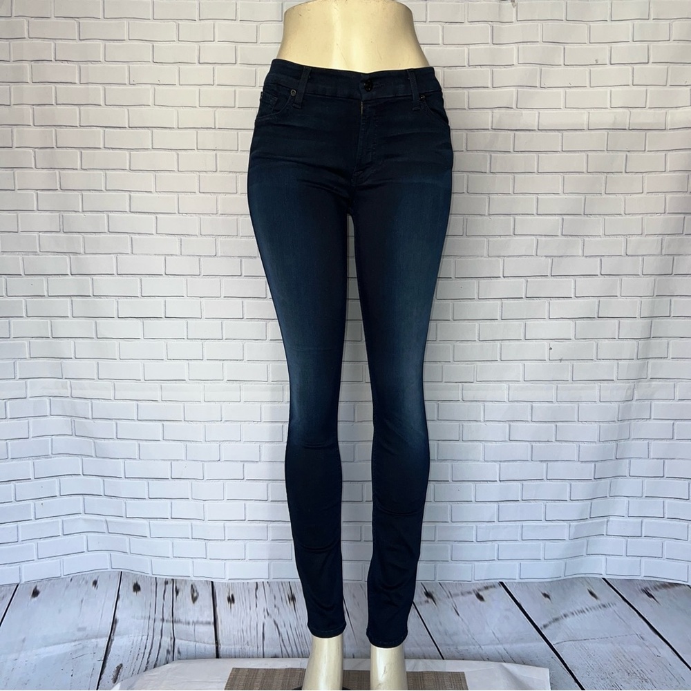 Seven 7 For All Mankind The Skinny Stretch Jeans Blue Women's Size 28 EUC